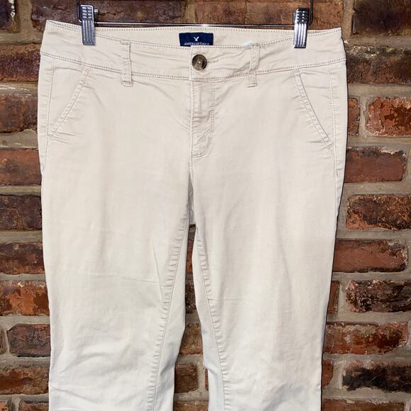 American Eagle Outfitters Beige Stretch Kick Bootcut Pants Women's Size 6 - Picture 3 of 7